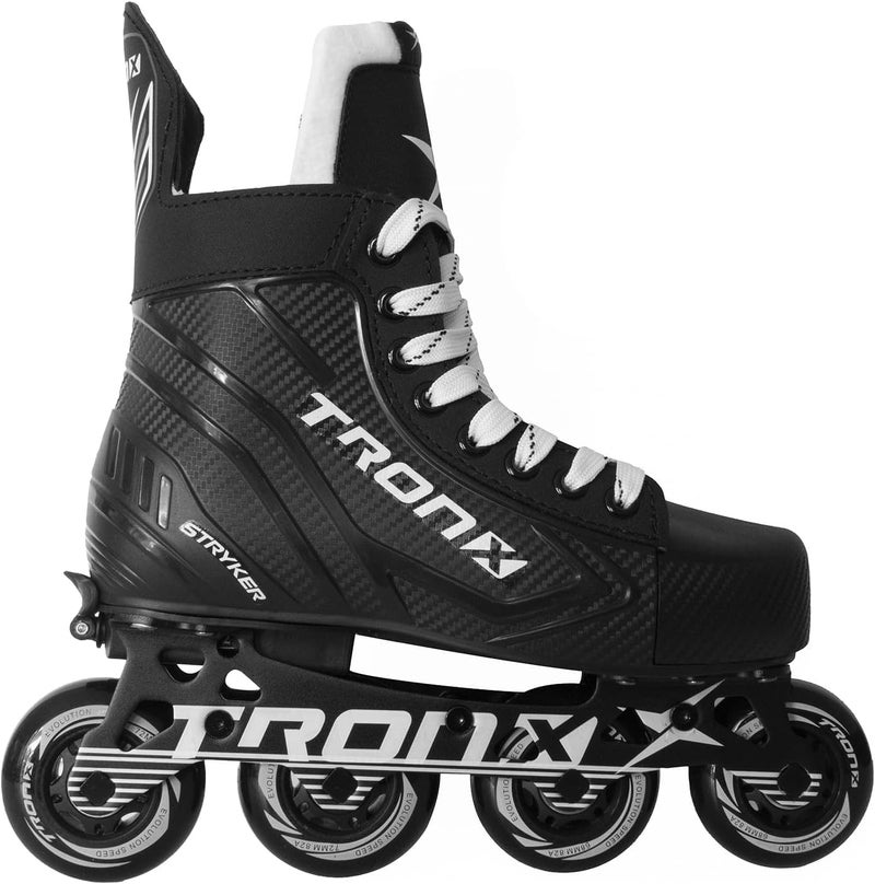 TronX Stryker Adjustable Senior Intermediate Junior Youth Roller Inline Hockey Skates - Image 1